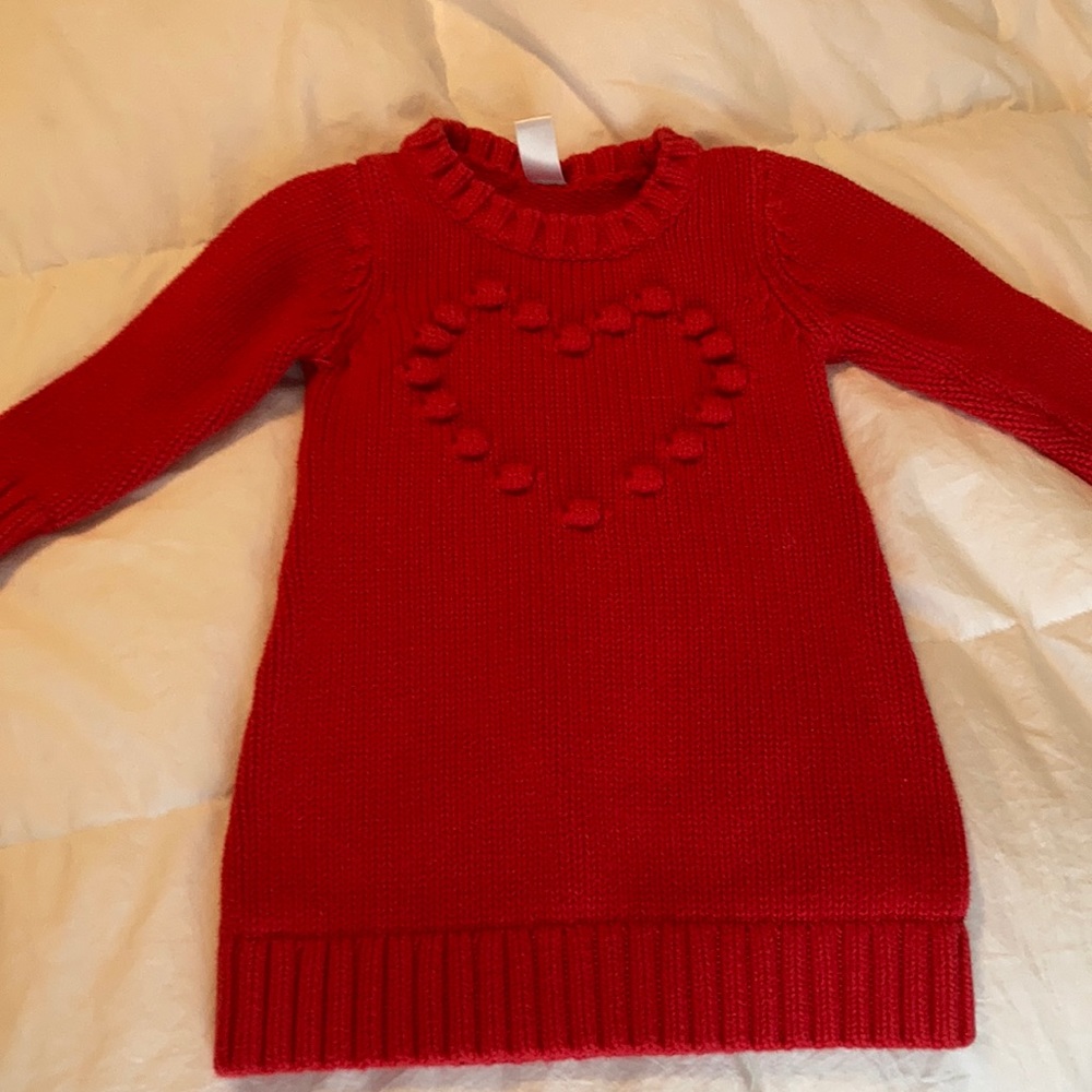 18-24 Red Old Navy Sweater Dress with Heart